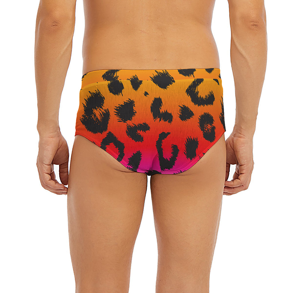 Rainbow Leopard Print Men's Briefs