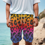 Rainbow Leopard Print Men's Cargo Shorts