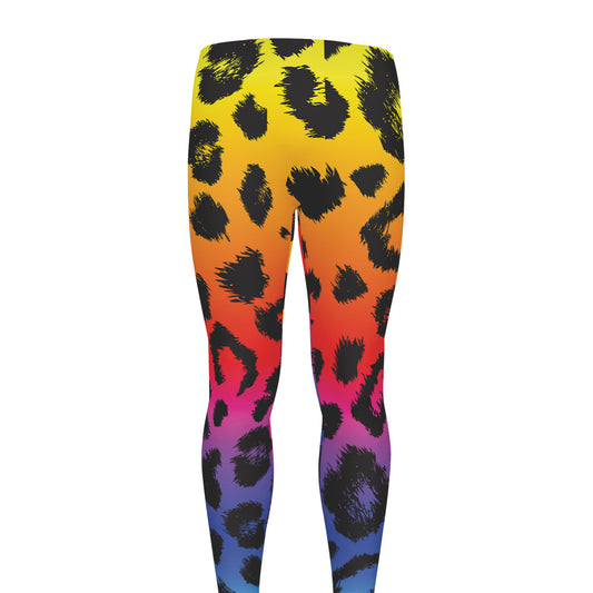 Rainbow Leopard Print Men's leggings