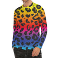 Rainbow Leopard Print Men's Long Sleeve Rash Guard