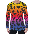 Rainbow Leopard Print Men's Long Sleeve T-Shirt