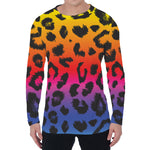 Rainbow Leopard Print Men's Long Sleeve T-Shirt