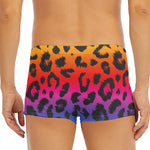 Rainbow Leopard Print Men's Short Boxer Briefs