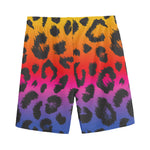 Rainbow Leopard Print Men's Sports Shorts