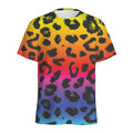 Rainbow Leopard Print Men's Athletic T-Shirt