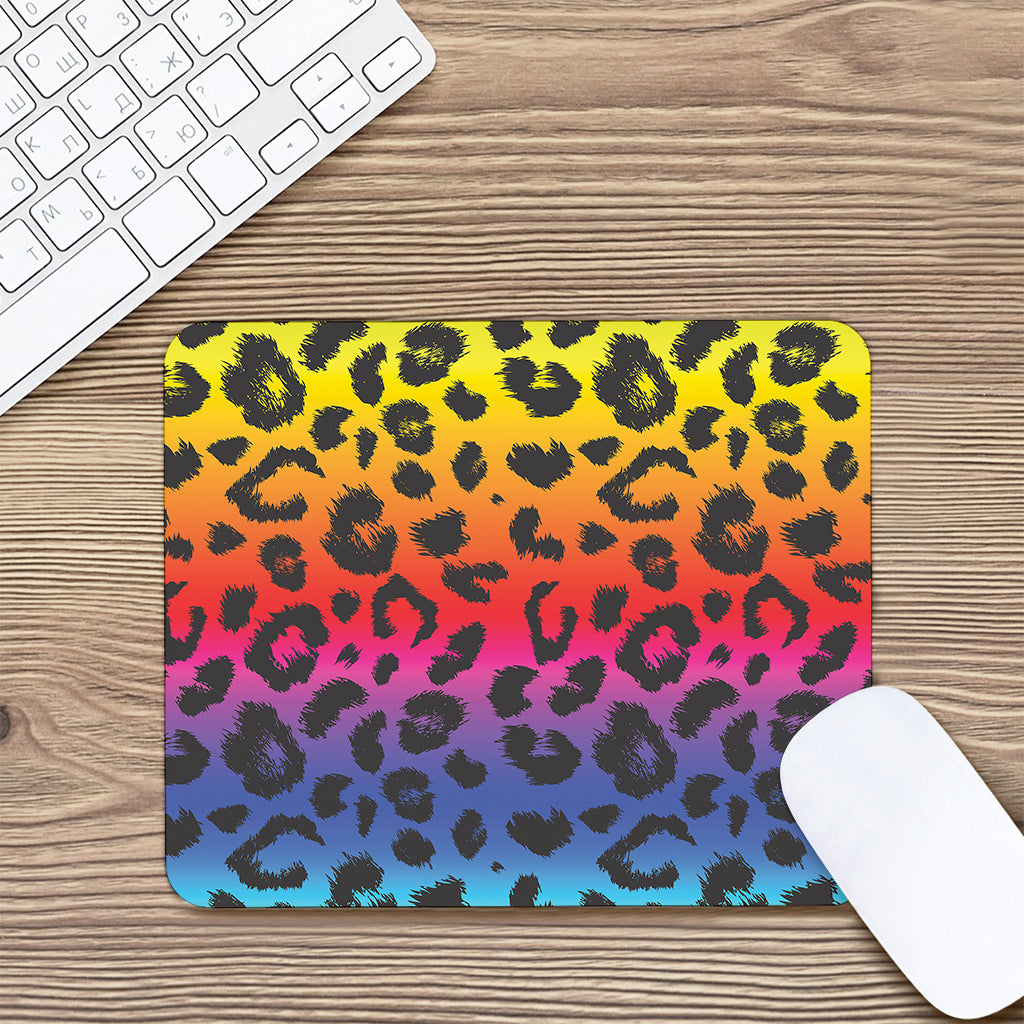 Rainbow Leopard Print Mouse Pad