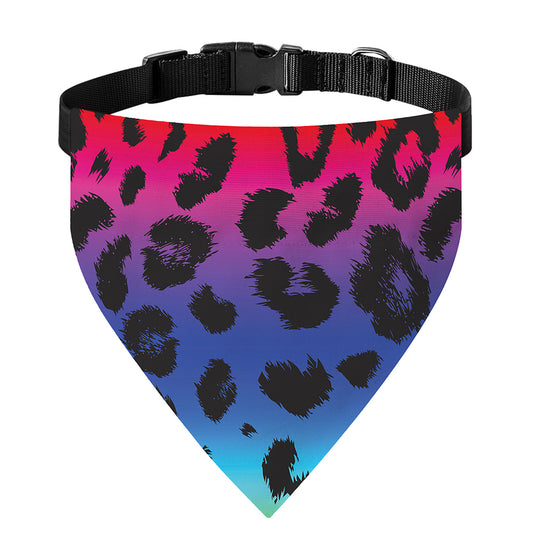 Rainbow Leopard Print Over The Collar Dog Bandana