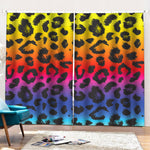 Rainbow Leopard Print Pencil Pleat Curtains