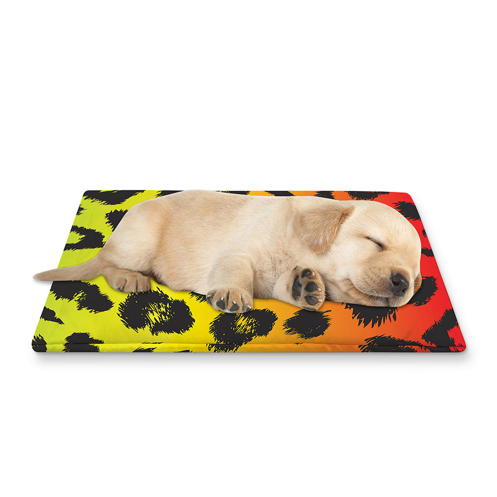 Rainbow Leopard Print Pet Cooling Mat Cover