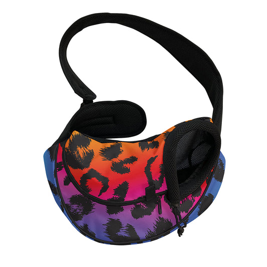 Rainbow Leopard Print Pet Sling Carrier
