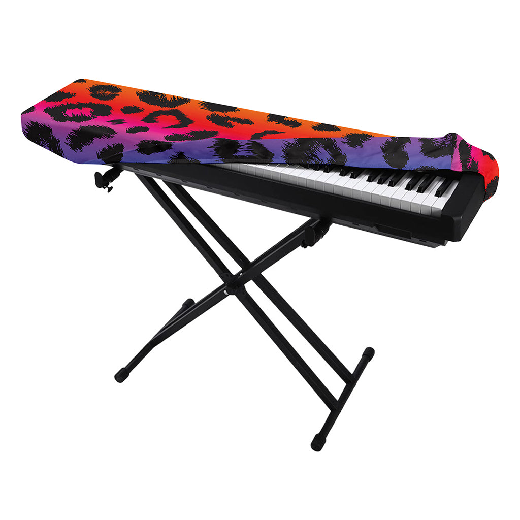 Rainbow Leopard Print Piano Keyboard Cover