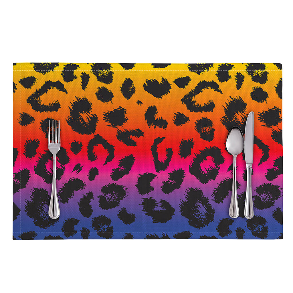 Rainbow Leopard Print Placemat