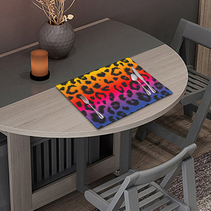 Rainbow Leopard Print Placemat