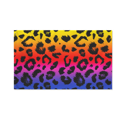 Rainbow Leopard Print Polyester Flag