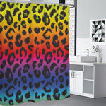 Rainbow Leopard Print Premium Shower Curtain