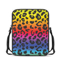 Rainbow Leopard Print Rectangular Crossbody Bag
