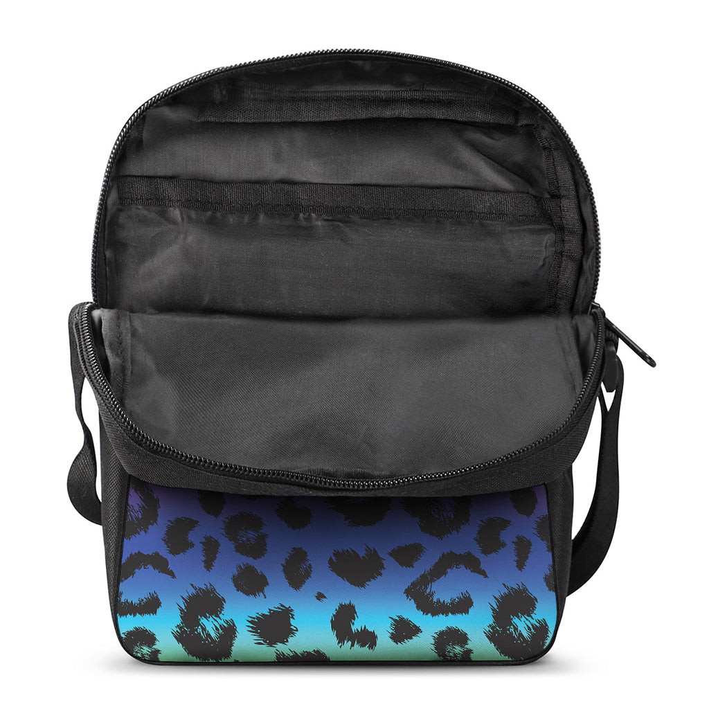 Rainbow Leopard Print Rectangular Crossbody Bag