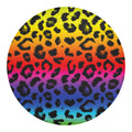 Rainbow Leopard Print Round Blanket