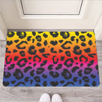 Rainbow Leopard Print Rubber Doormat