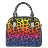 Rainbow Leopard Print Shoulder Handbag