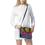 Rainbow Leopard Print Shoulder Handbag
