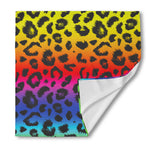 Rainbow Leopard Print Silk Bandana