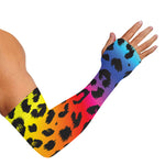 Rainbow Leopard Print Sun Protection Arm Sleeves