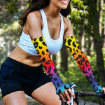 Rainbow Leopard Print Sun Protection Arm Sleeves