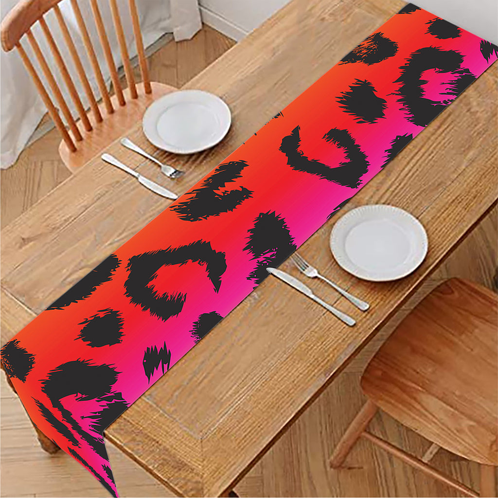 Rainbow Leopard Print Table Runner