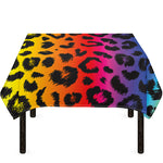 Rainbow Leopard Print Tablecloth