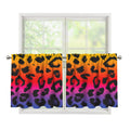 Rainbow Leopard Print Tier Curtains