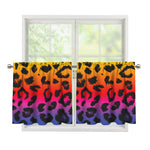 Rainbow Leopard Print Tier Curtains