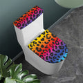 Rainbow Leopard Print Toilet Lid And Tank Cover Set