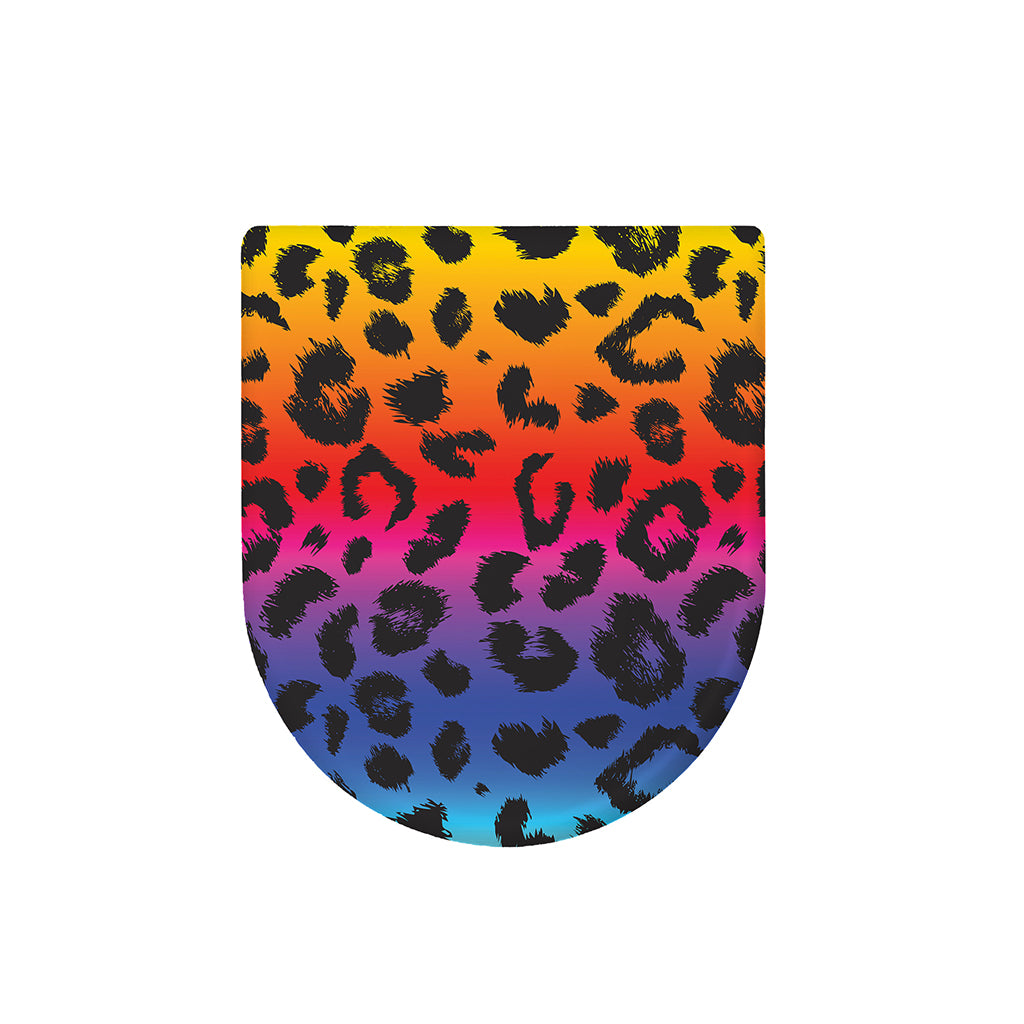 Rainbow Leopard Print Toilet Lid Cover