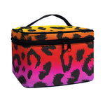 Rainbow Leopard Print Travel Makeup Bag