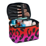 Rainbow Leopard Print Travel Makeup Bag