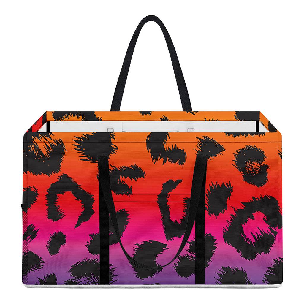 Rainbow Leopard Print Utility Tote Bag