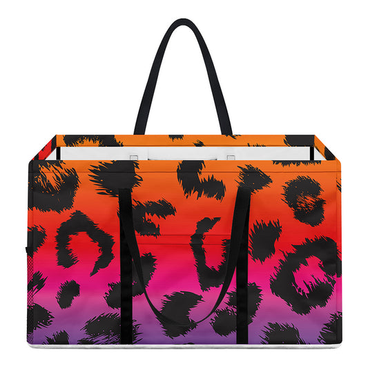 Rainbow Leopard Print Utility Tote Bag