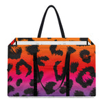 Rainbow Leopard Print Utility Tote Bag