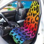 Rainbow Leopard Print Waterproof Car Seat Cover