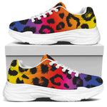 Rainbow Leopard Print White Chunky Shoes