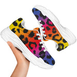 Rainbow Leopard Print White Chunky Shoes