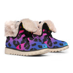 Rainbow Leopard Print Winter Boots