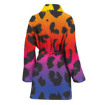 Rainbow Leopard Print Women's Bathrobe