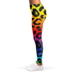 Rainbow Leopard Print Women's Leggings
