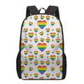 Rainbow LGBT Heart Pattern Print 17 Inch Backpack
