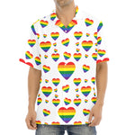 Rainbow LGBT Heart Pattern Print Aloha Shirt