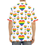 Rainbow LGBT Heart Pattern Print Aloha Shirt