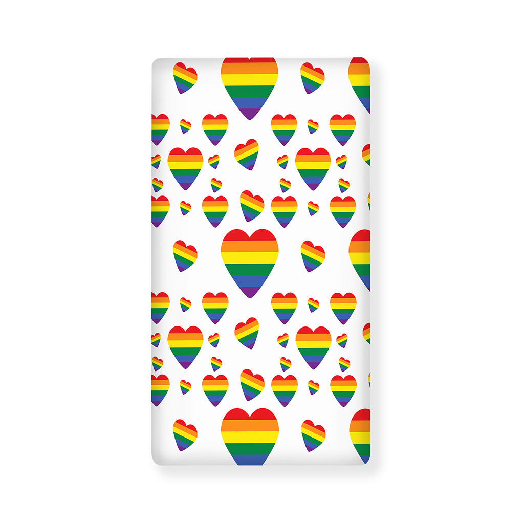 Rainbow LGBT Heart Pattern Print Baby Crib Sheet