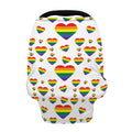 Rainbow LGBT Heart Pattern Print Baby Seat Cover